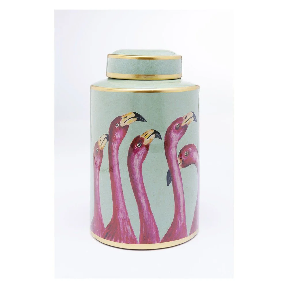 Dekorativní dóza Kare Design Flamingos, výška 29 cm v:1318566