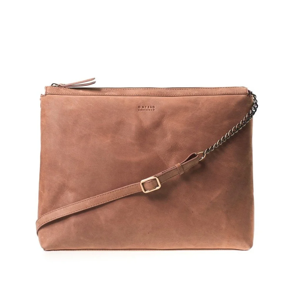 Hnědá hnědá crossbody kabelka s popruhem O My Bag v:1047370