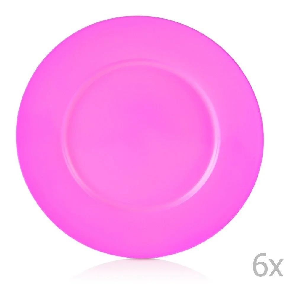 Sada 6 růžových porcelánových talířů Efrasia v:1268752