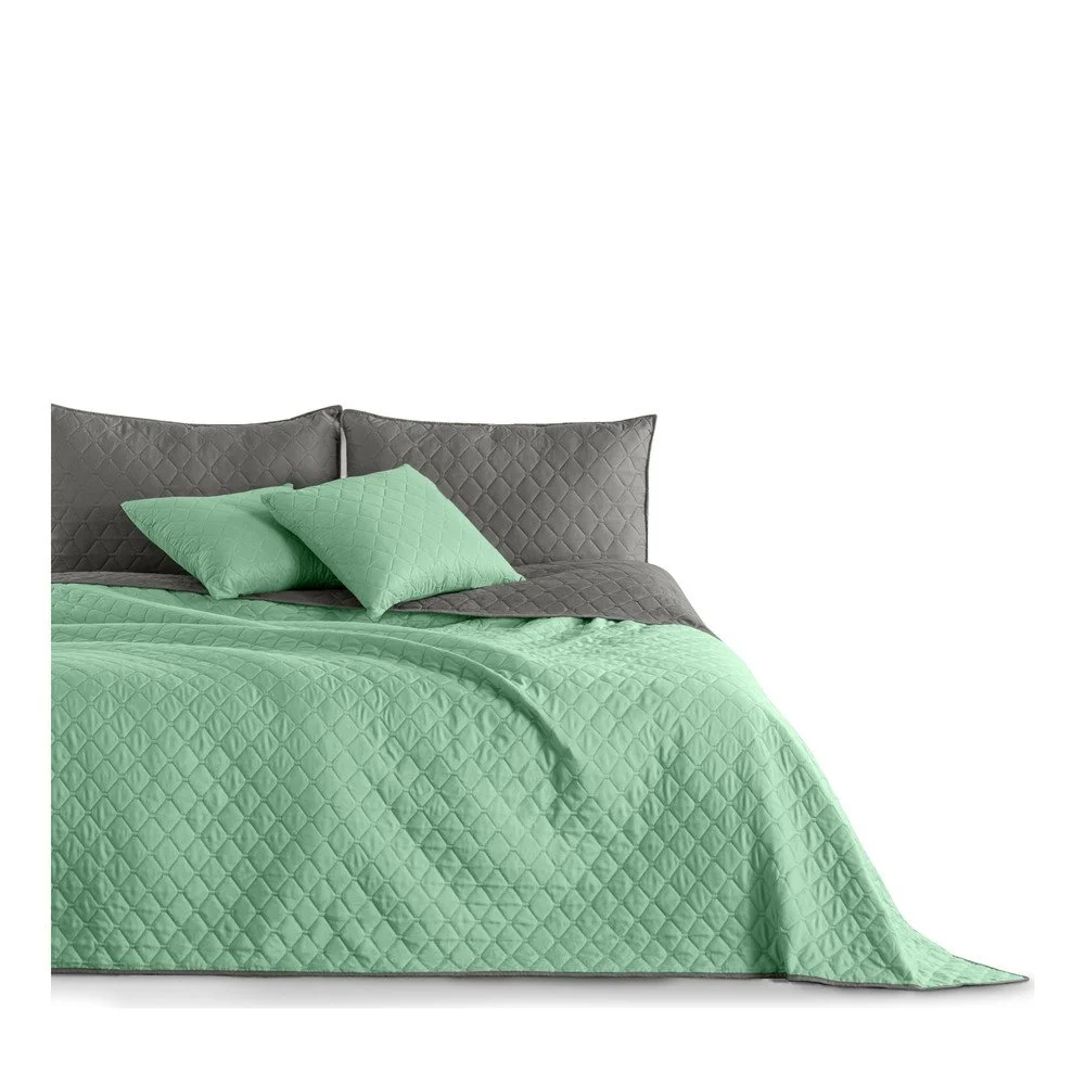 Zeleno-šedý oboustranný přehoz z mikrovlákna DecoKing Axel, 170 x 270 cm v:1104350