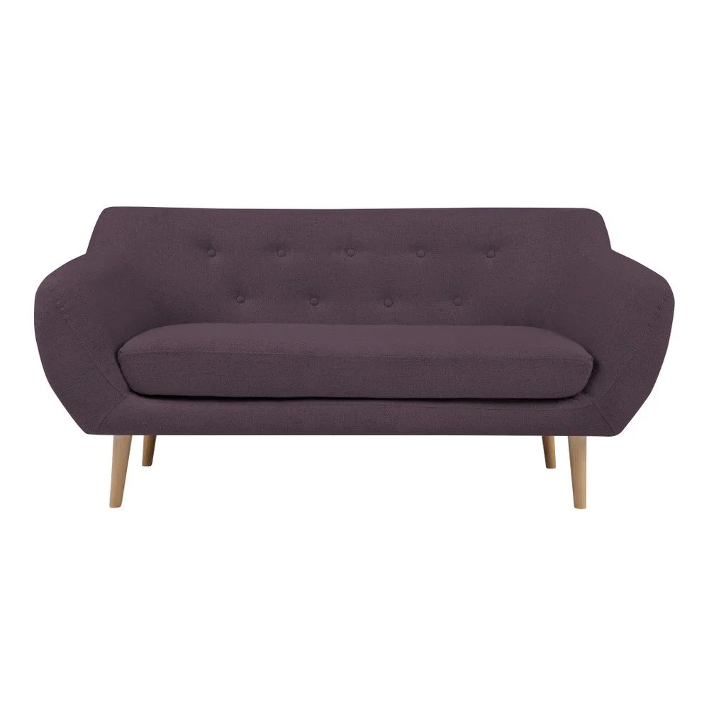 Fialová dvoumístná pohovka se světlými nohami Mazzini Sofas Sicile v:811240