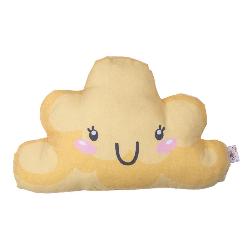 Žlutý dětský polštářek s příměsí bavlny Mike & Co. NEW YORK Pillow Toy Hurro, 21 x 40 cm v:1285026