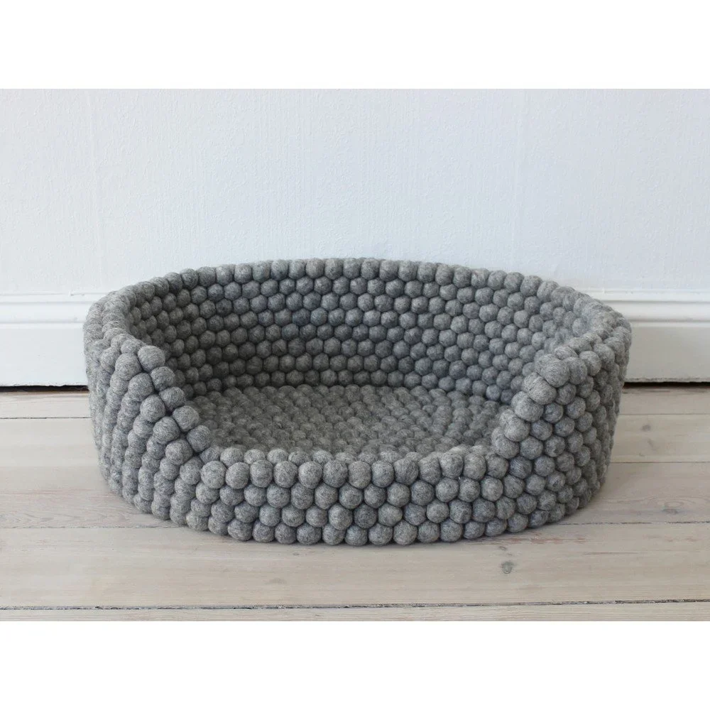 Ocelově šedý kuličkový vlněný pelíšek pro domácí zvířata Wooldot Ball Pet Basket, 80 x 60 cm v:1341203