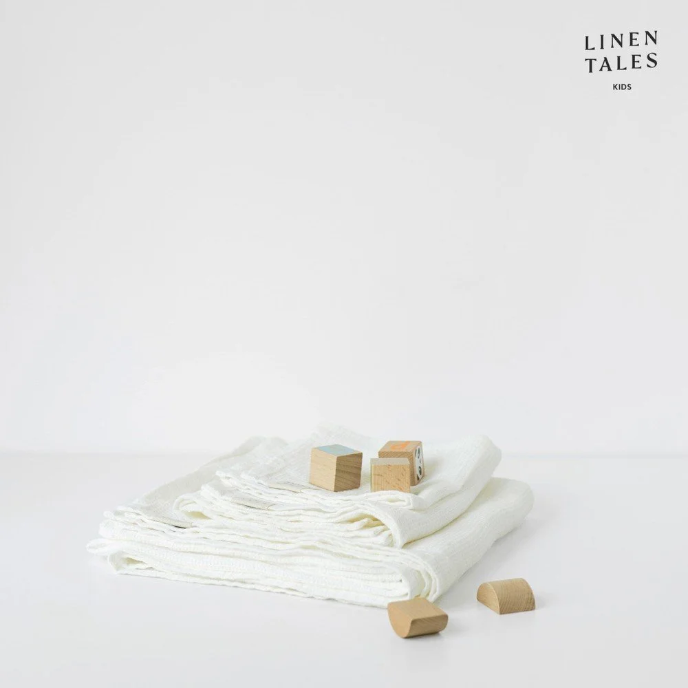 Bílá lněná dětská osuška 45x90 cm – Linen Tales v:1528754