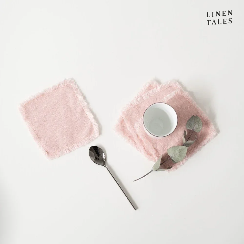 Světle růžové látkové podtácky v sadě 4 ks – Linen Tales v:1528154