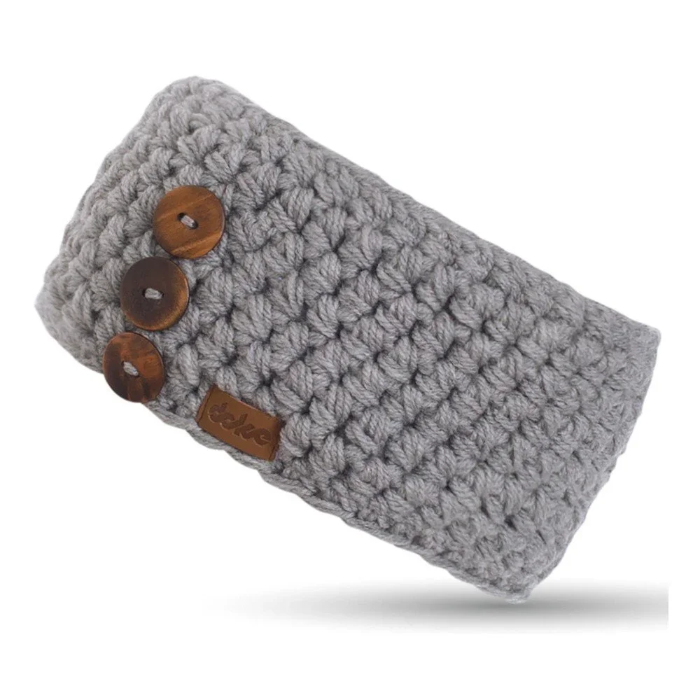 Šedá ručně háčkovaná čelenka DOKE Natural Light v:905198