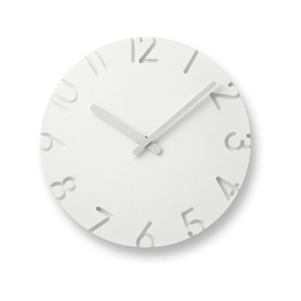 Bílé nástěnné hodiny Lemnos Clock Carved, ⌀ 24 cm v:864660