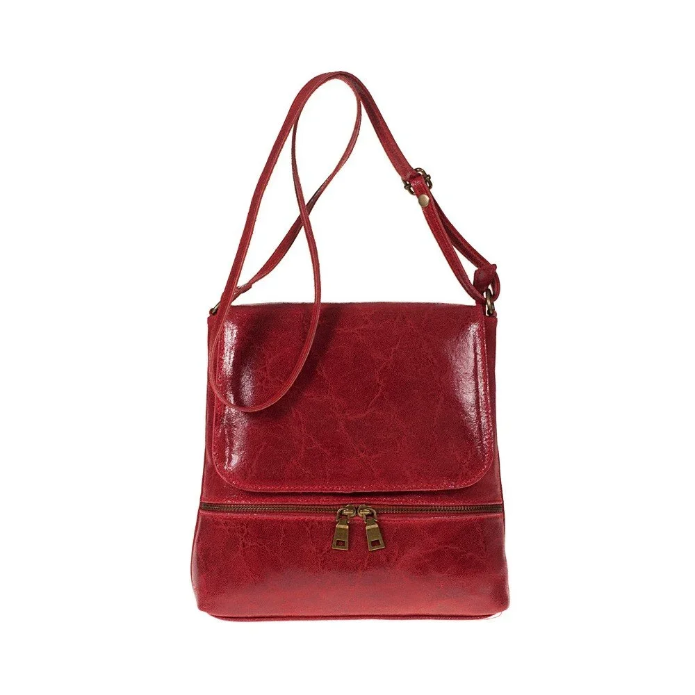 Červená kožená kabelka Giulia Bags Eireen v:859238