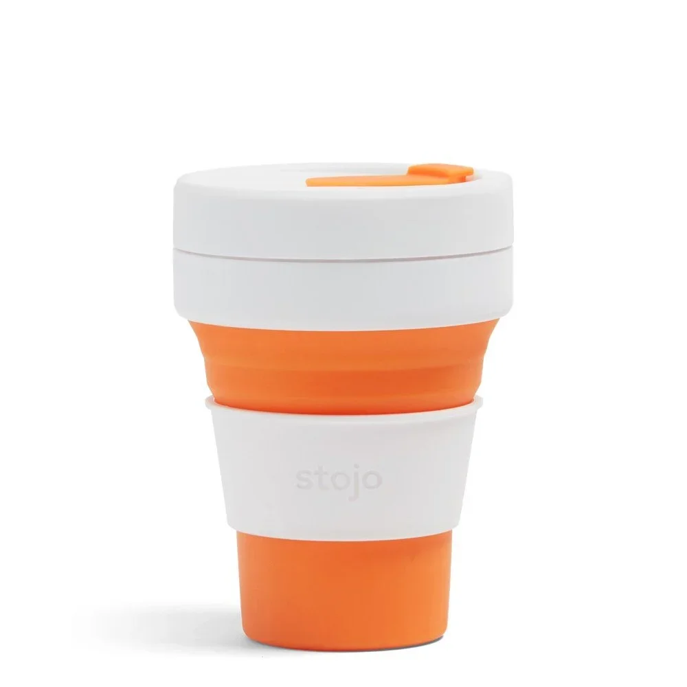 Bílo-oranžový skládací cestovní hrnek Stojo Pocket Cup, 355 ml v:1341271