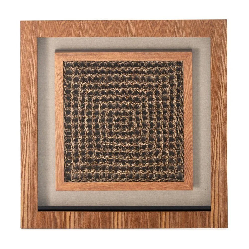 Ručně vyráběná nástěnná dekorace v rámu Vivorum Dark Crochet, 60 x 60 cm v:857950