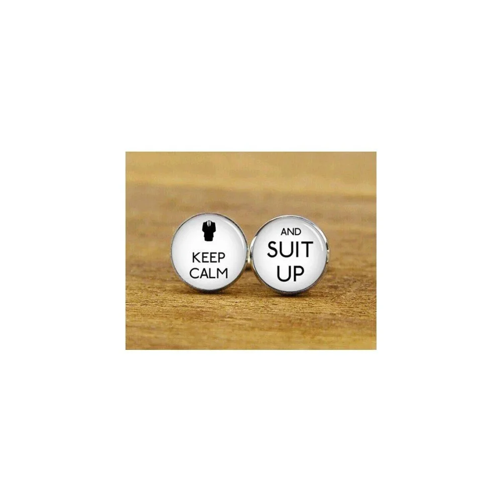 Sada 2 manžetových knoflíčků Butoni de Camasa Keep Calm And Suit It Up v:946652