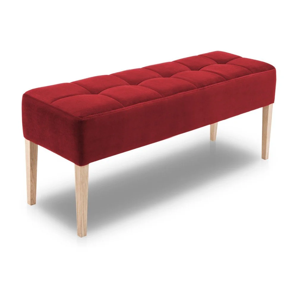 Červená lavice s dubovými nohami Mossø Hattu, délka 172 cm v:1146464