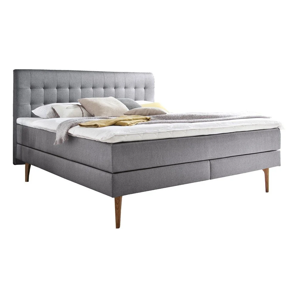 Světle šedá boxspring postel 180x200 cm Massello – Meise Möbel v:1443785