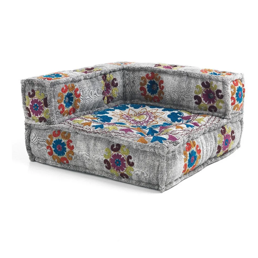 Světle šedý rohový díl pohovky Oreste Luchetta Yantra Flowery v:1247738