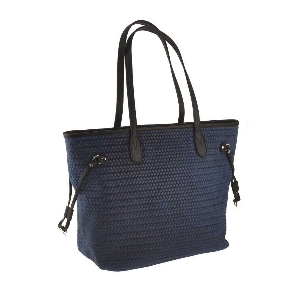 Modrá kožená kabelka Florence Bags Merga v:709220