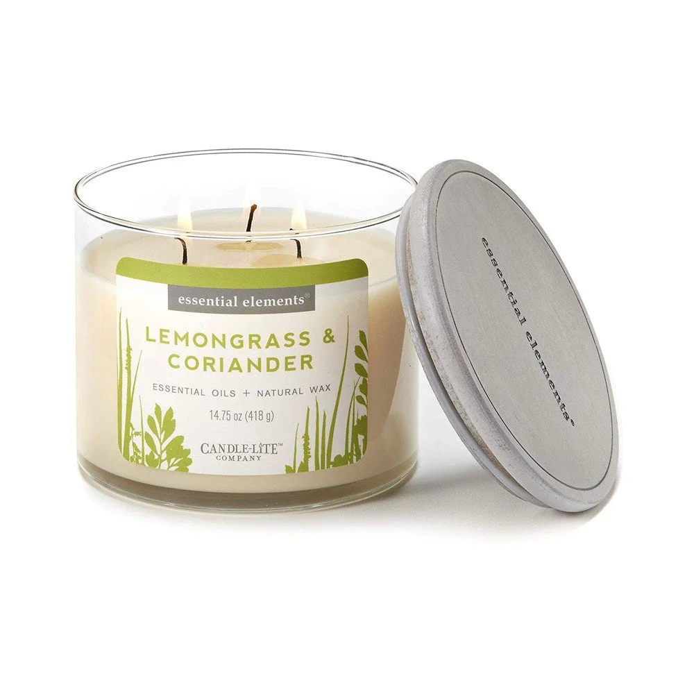 Vonná svíčka ve skle se sojovým voskem s vůní citronové trávy a koriandru Candle-Lite, doba hoření až 45 hodin v:1313658