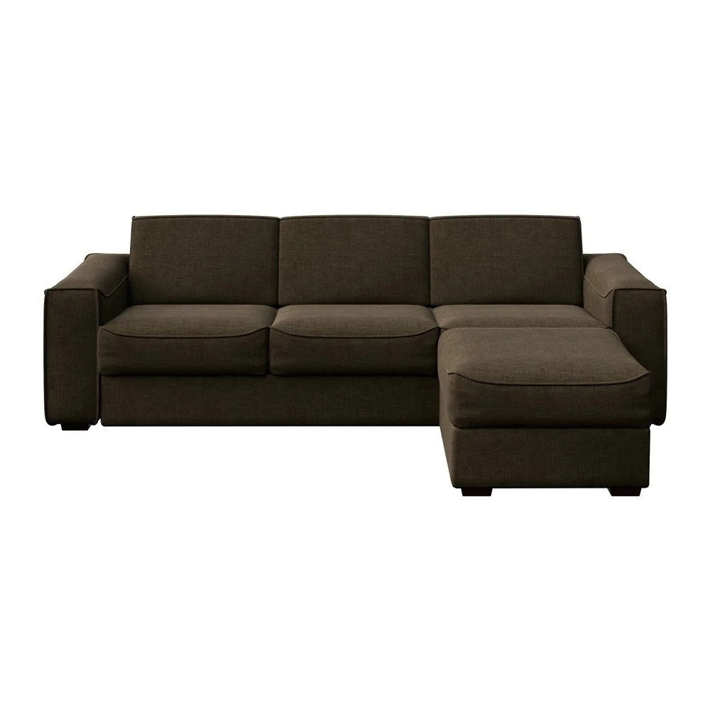 Tmavě hnědá rozkládací rohová pohovka Mesonica Munro, pravý roh, 308 cm v:1429883