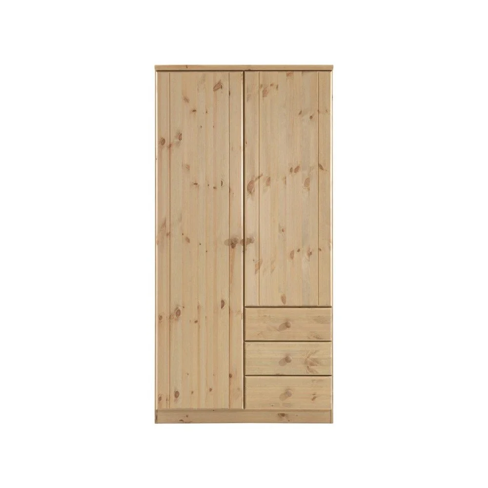 Světle hnědá šatní skříň z borovicového dřeva Steens Ribe, 202 x 100,8 cm v:1279042