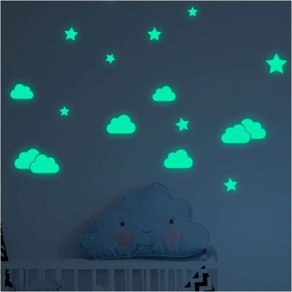 Sada nástěnných dětských svítících samolepek Ambiance Clouds and Stars v:1311542