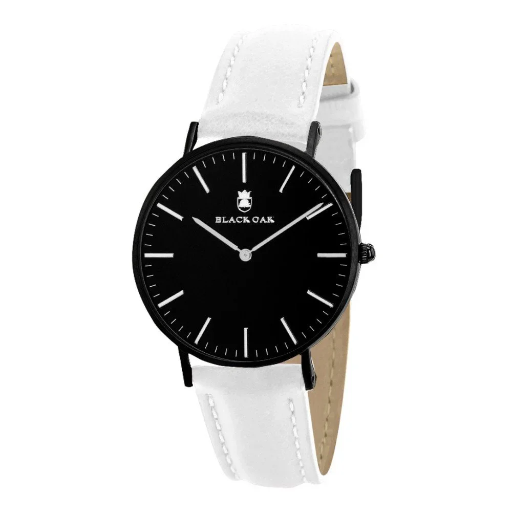 Černobílé dámské hodinky Black Oak Crown v:864454