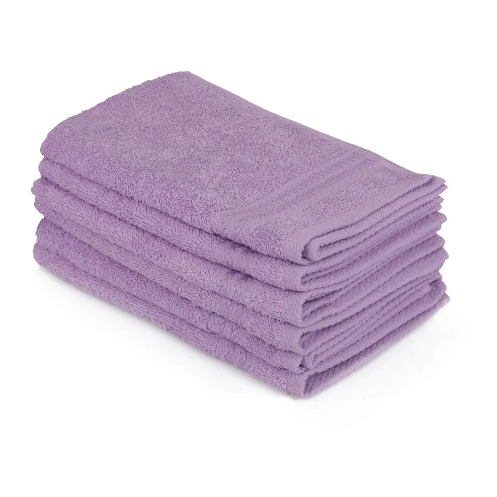 Sada 6 fialových ručníků do koupelny, 50 x 30 cm v:1266498