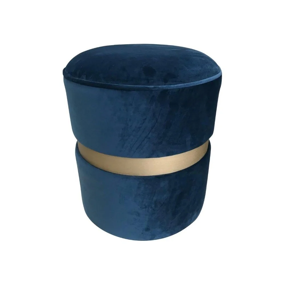 Modrý puf s nohami z borovicového dřeva Simla Velvet Champagne, ⌀ 40 cm v:1192148