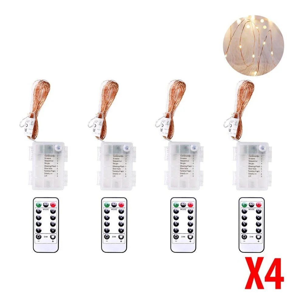 Sada 4 LED světelných řetězů v měděné barvě DecoKing, 4 x 50 světel, délka 5 m v:1322662