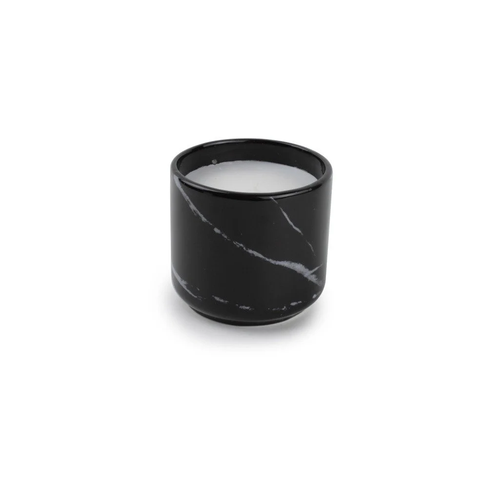 Svíčka v černém keramickém kalíšku Salt&Pepper Marble L v:830934