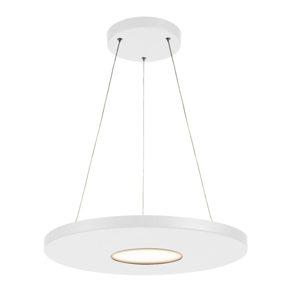 Bílé závěsné svítidlo Markslöjd Plate, ø 50 cm v:1239222