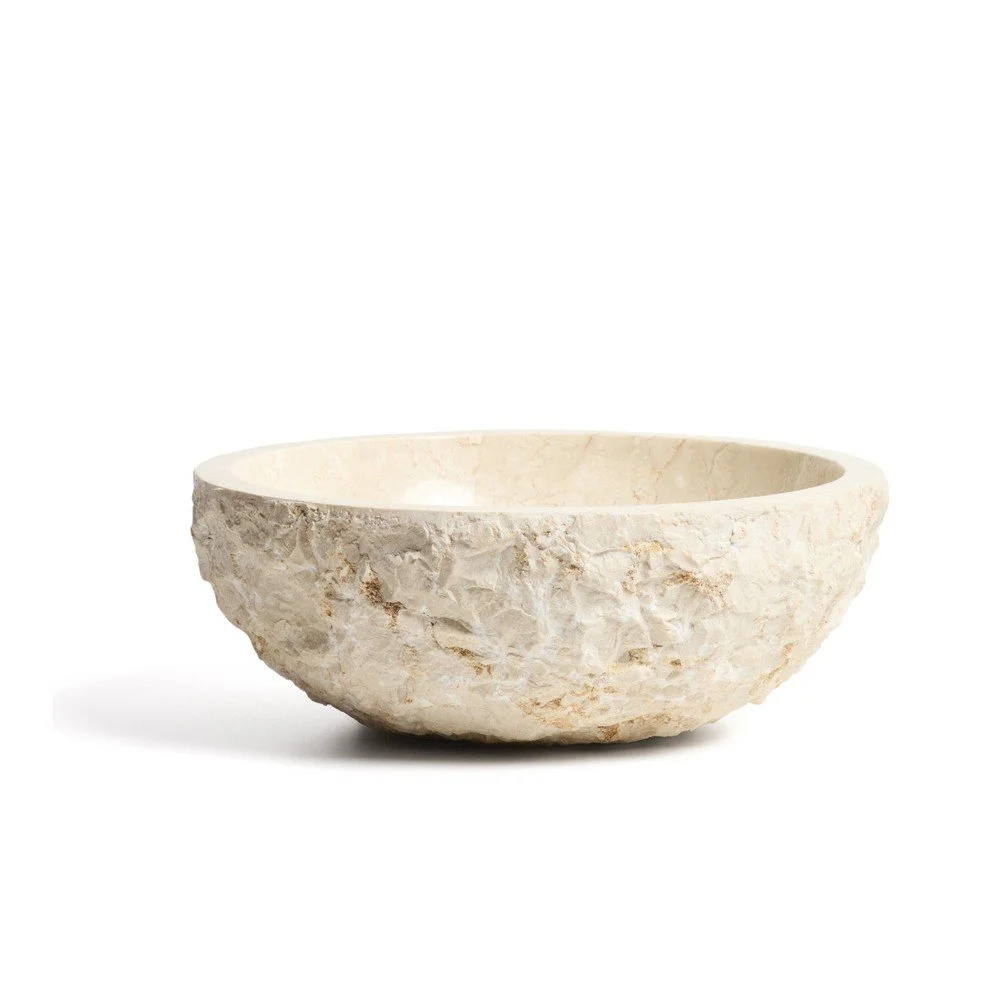 Béžové kamenné kulaté umyvadlo ø 40 cm Orvane – Kave Home v:1919820 Béžové kamenné kulaté umyvadlo ø 40 cm Orvane – Kave Home v:1919820