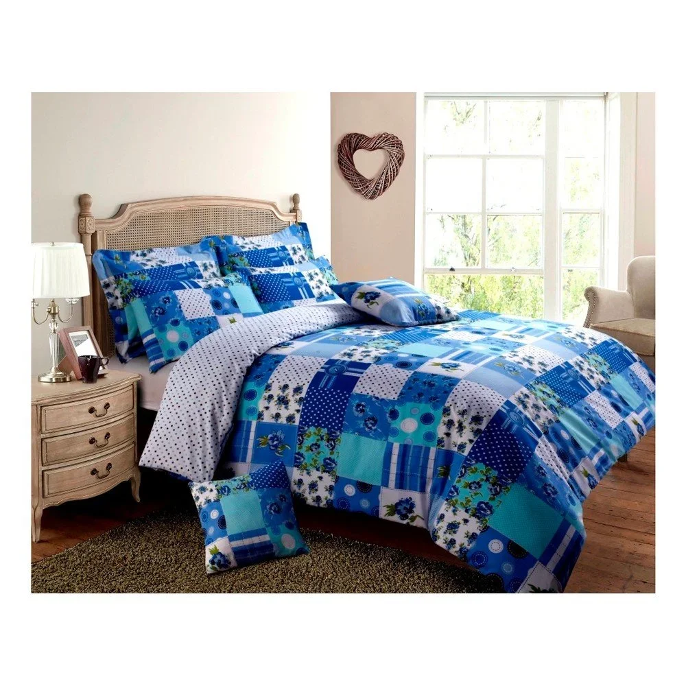 Povlečení Velosso Stitch Patchwork Blue, 200 x 200 cm v:735180