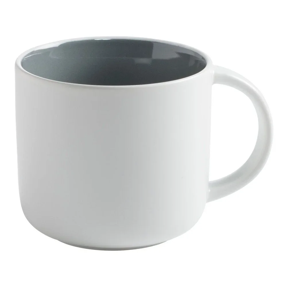 Bílý porcelánový hrnek s tmavě šedým vnitřkem Maxwell & Williams Tint, 440 ml v:1029906