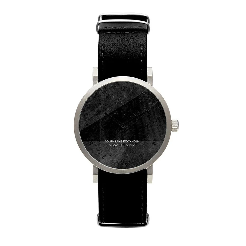 Unisex hodinky s černým řemínkem South Lane Stockholm Signature All Black v:872730