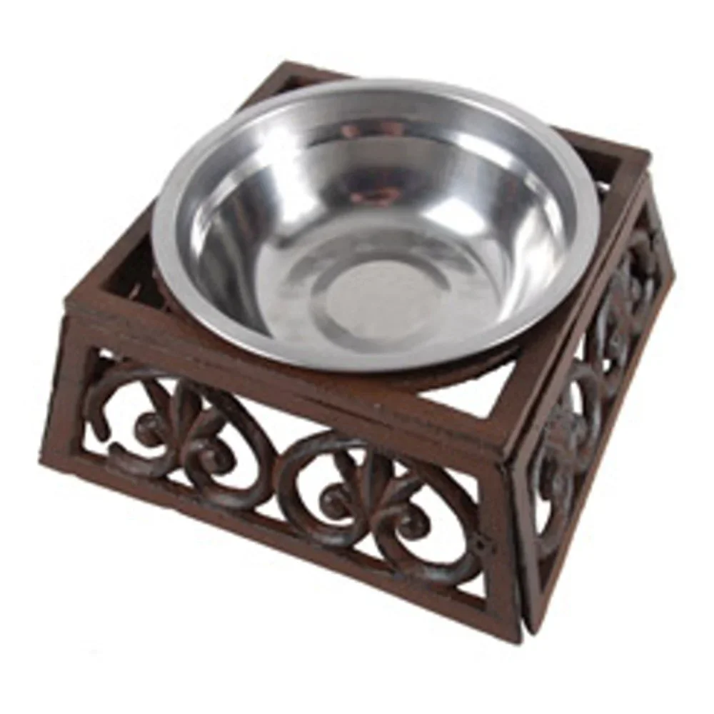 Nerezová miska pro pejska s litinovým podstavcem Esschert Design, šířka 17 cm v:921666 Nerezová miska pro pejska s litinovým podstavcem Esschert Design, šířka 17 cm v:921666