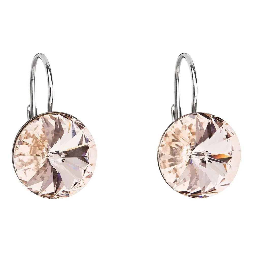 Hnědé náušnice ze stříbra se Swarovski krystaly Je Veux Herno, ⌀ 12 mm v:1152252
