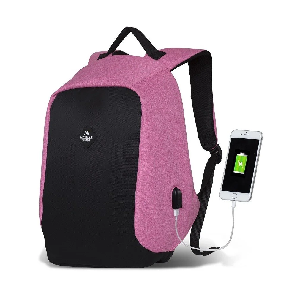 Černo-růžový batoh s USB portem My Valice SECRET Smart Bag v:1219850