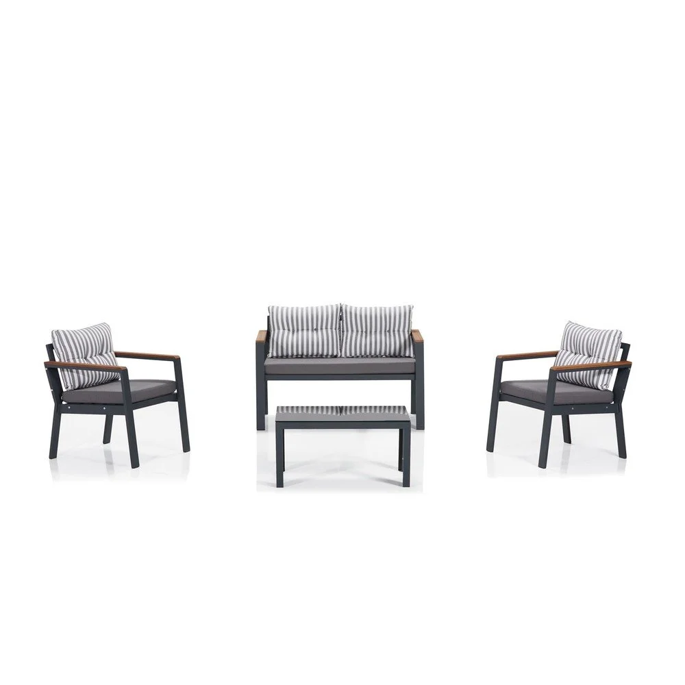 Šedý zahradní lounge set pro 4 Defne – Floriane Garden v:1541276
