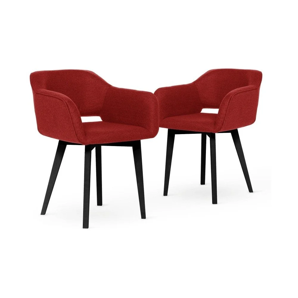Sada 2 červených židlí s černými nohami My Pop Design Oldenburg v:1065098
