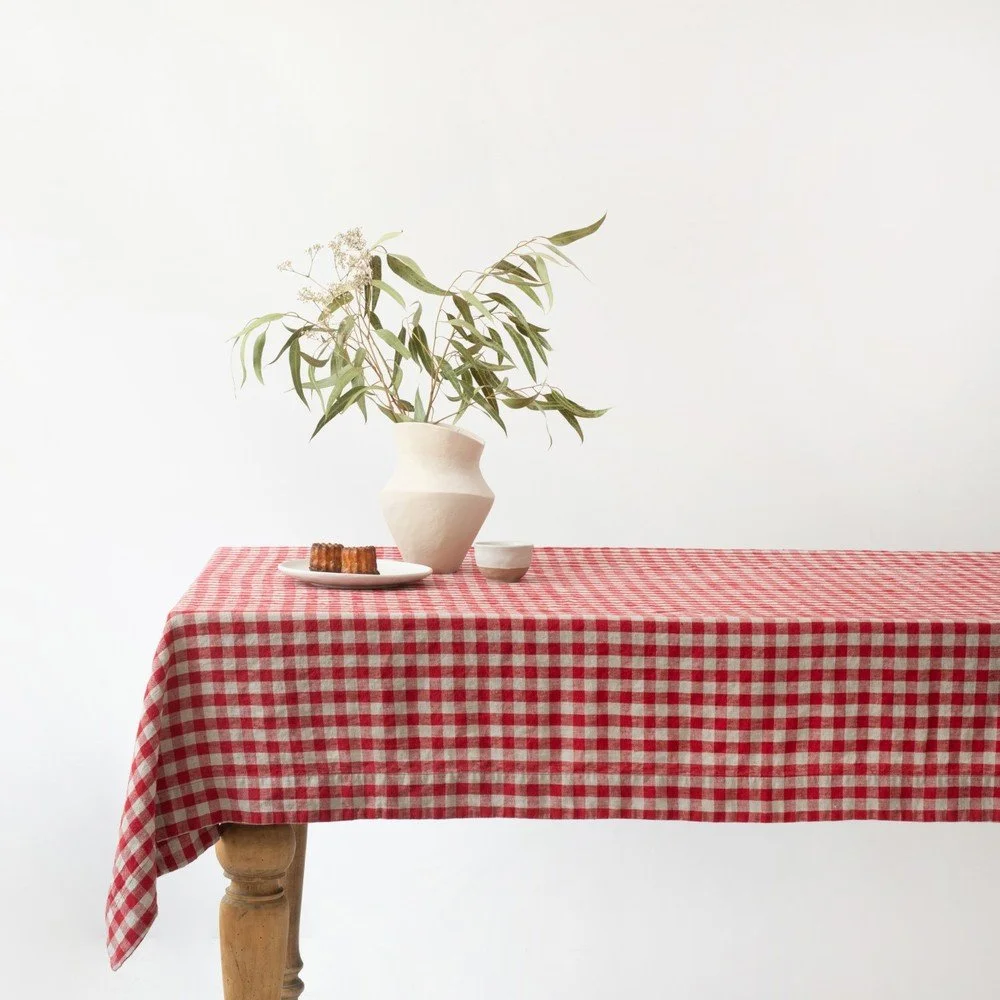 Lněný ubrus 140x300 cm Red Gingham – Linen Tales v:1694728