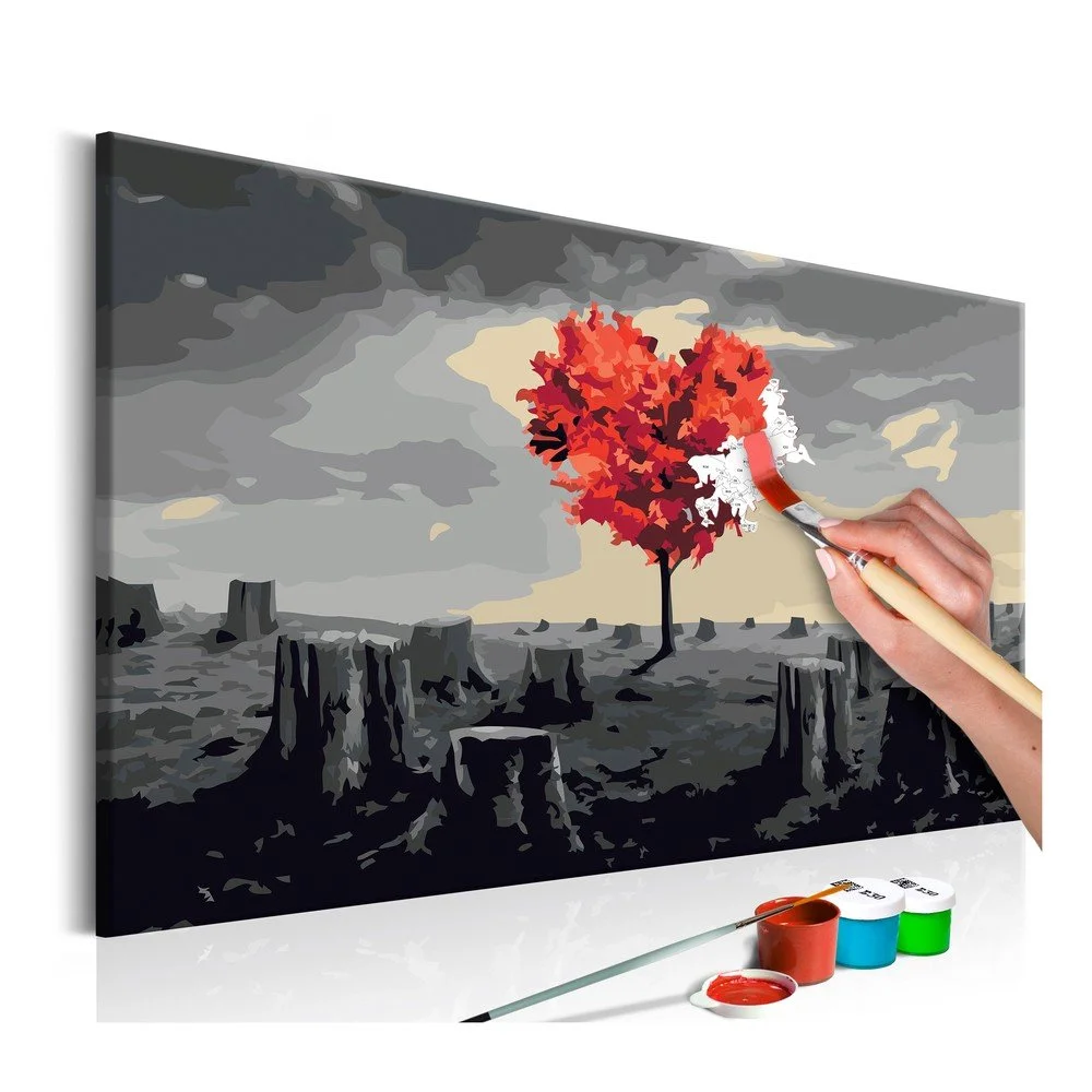 DIY set na tvorbu vlastního obrazu na plátně Artgeist Heart Tree, 60 x 40 cm v:1079162