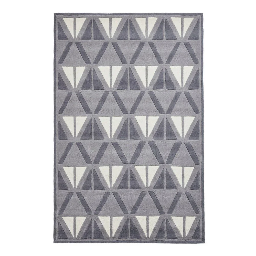 Šedý ručně tuftovaný koberec Think Rugs Hong Kong Barma Grey & Ivory, 120 x 170 cm v:1172472
