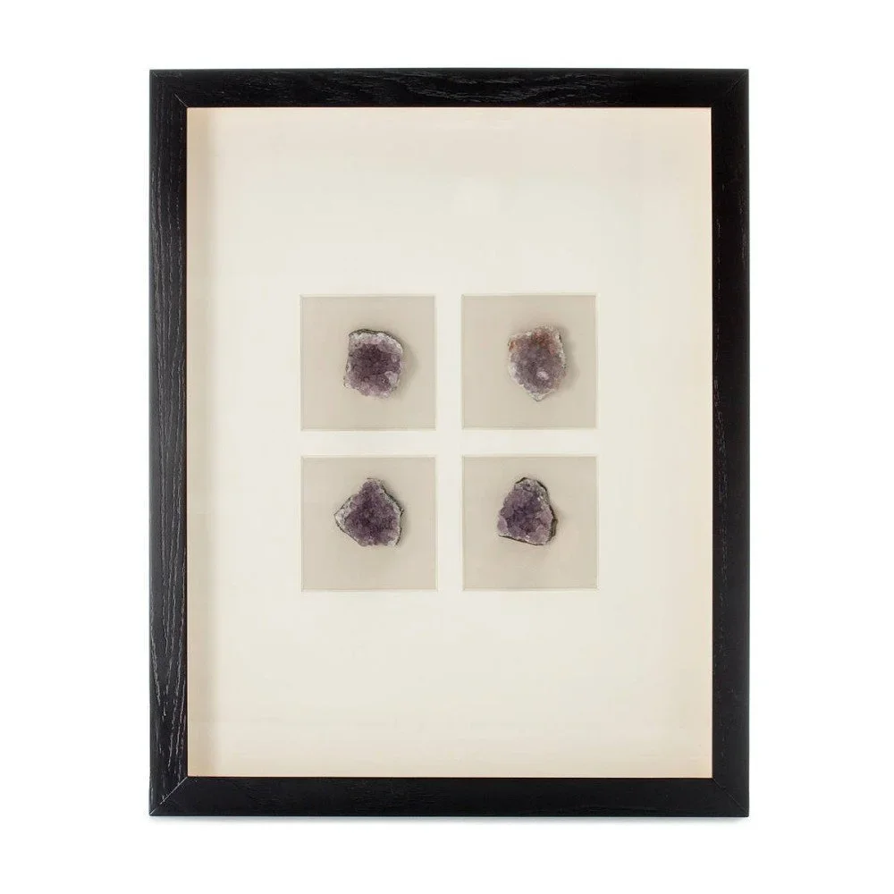 Nástěnná dekorace v rámu s 4 fialovými nerosty Vivorum Mineral, 51,5 x 41,5 cm v:857968