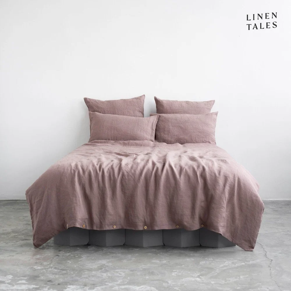 Růžové lněné povlečení na jednolůžko 135x200 cm – Linen Tales v:1537944