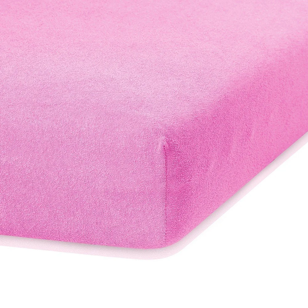 Růžové elastické prostěradlo s vysokým podílem bavlny AmeliaHome Ruby, 80/90 x 200 cm v:1279356