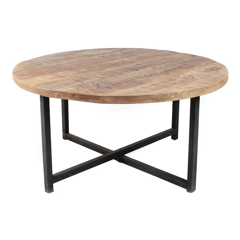 Černý konferenční stolek s deskou z mangového dřeva LABEL51 Dex, ⌀ 60 cm v:930208