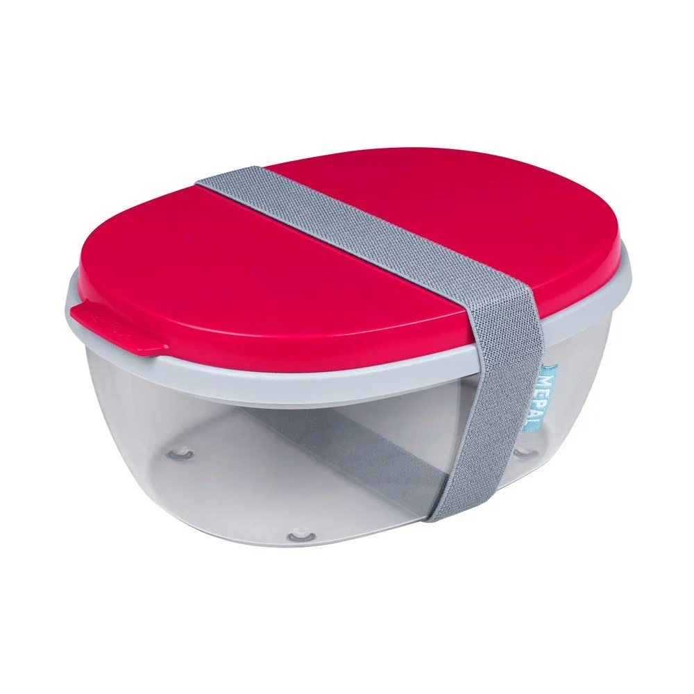 Červený dvojitý box na salát Mepal Ellipse, 1,3 l v:1235374
