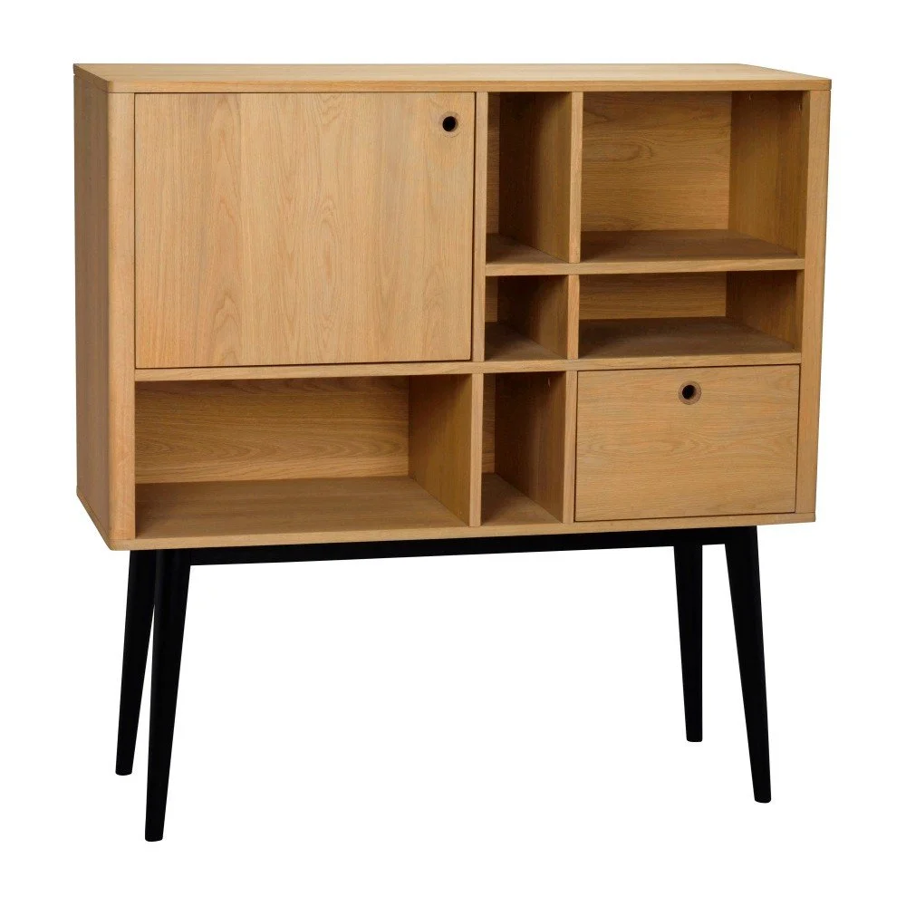 Komoda v dubovém dekoru s černými nohami Rowico Vienna, délka 120 cm v:1002510