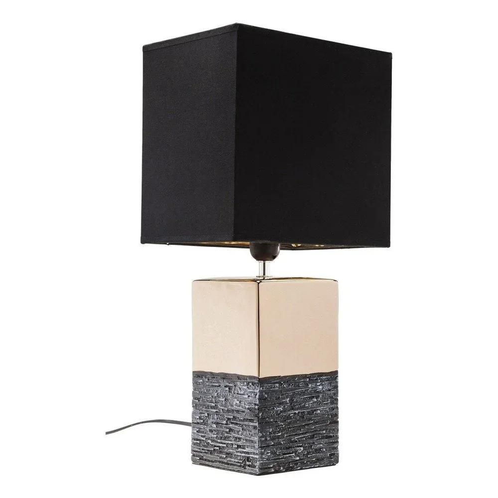 Větší stolní lampa ve zlaté barvě s černým stínítkem Kare Design Creation v:896686