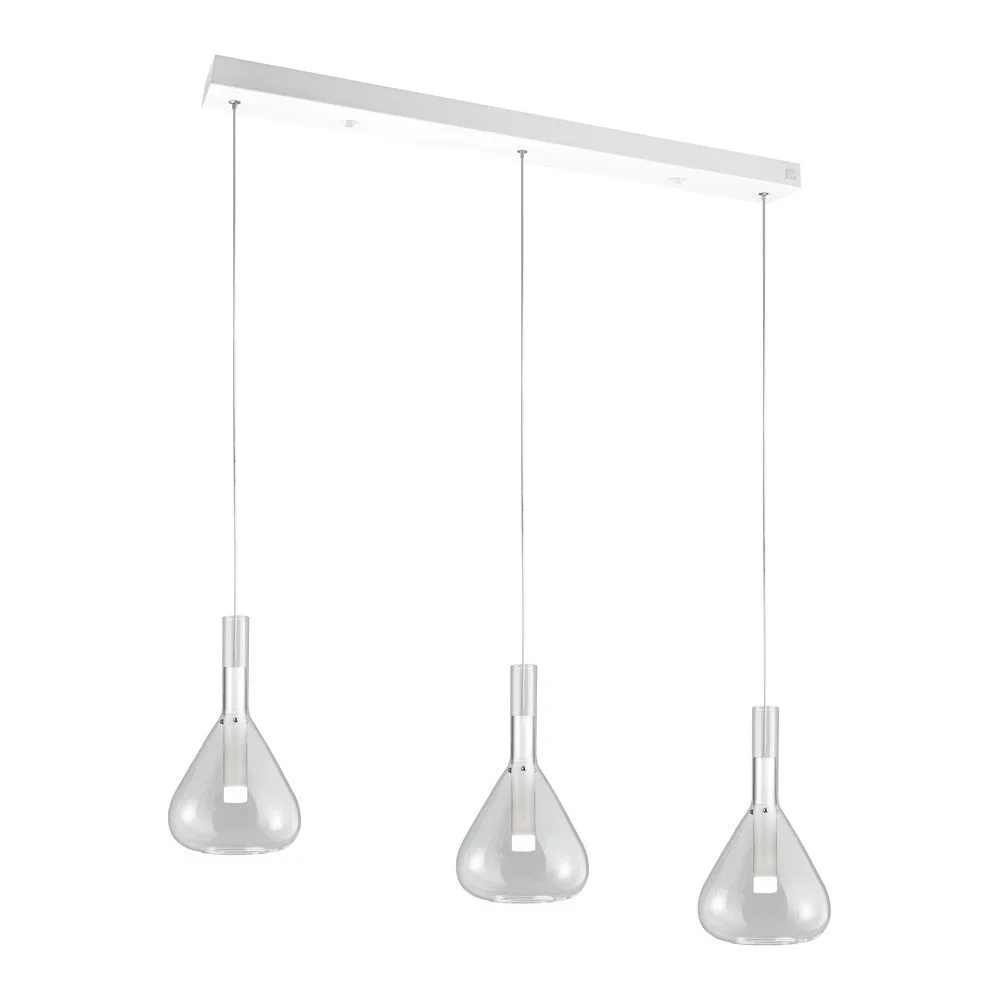 Bílé LED závěsné svítidlo se skleněným stínidlem Cipera – CINQUE v:1615434