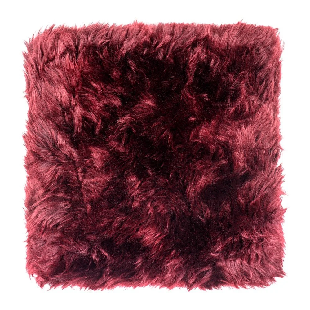 Červený podsedák z ovčí kožešiny na jídelní židli Royal Dream Zealand, 40 x 40 cm v:1349133